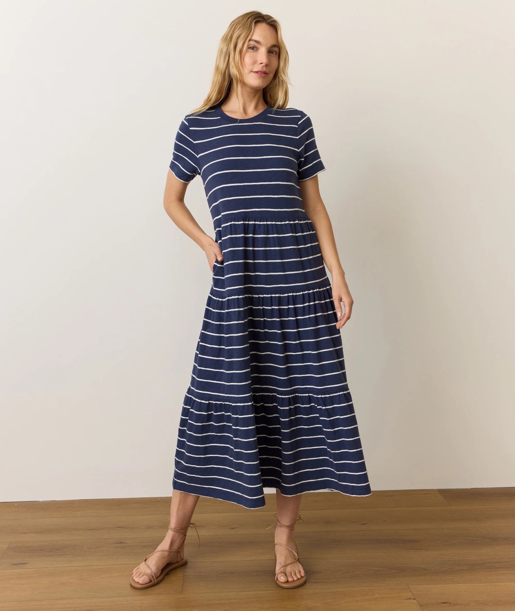 Sadie Vintage Slub Midi Dress - Image 3