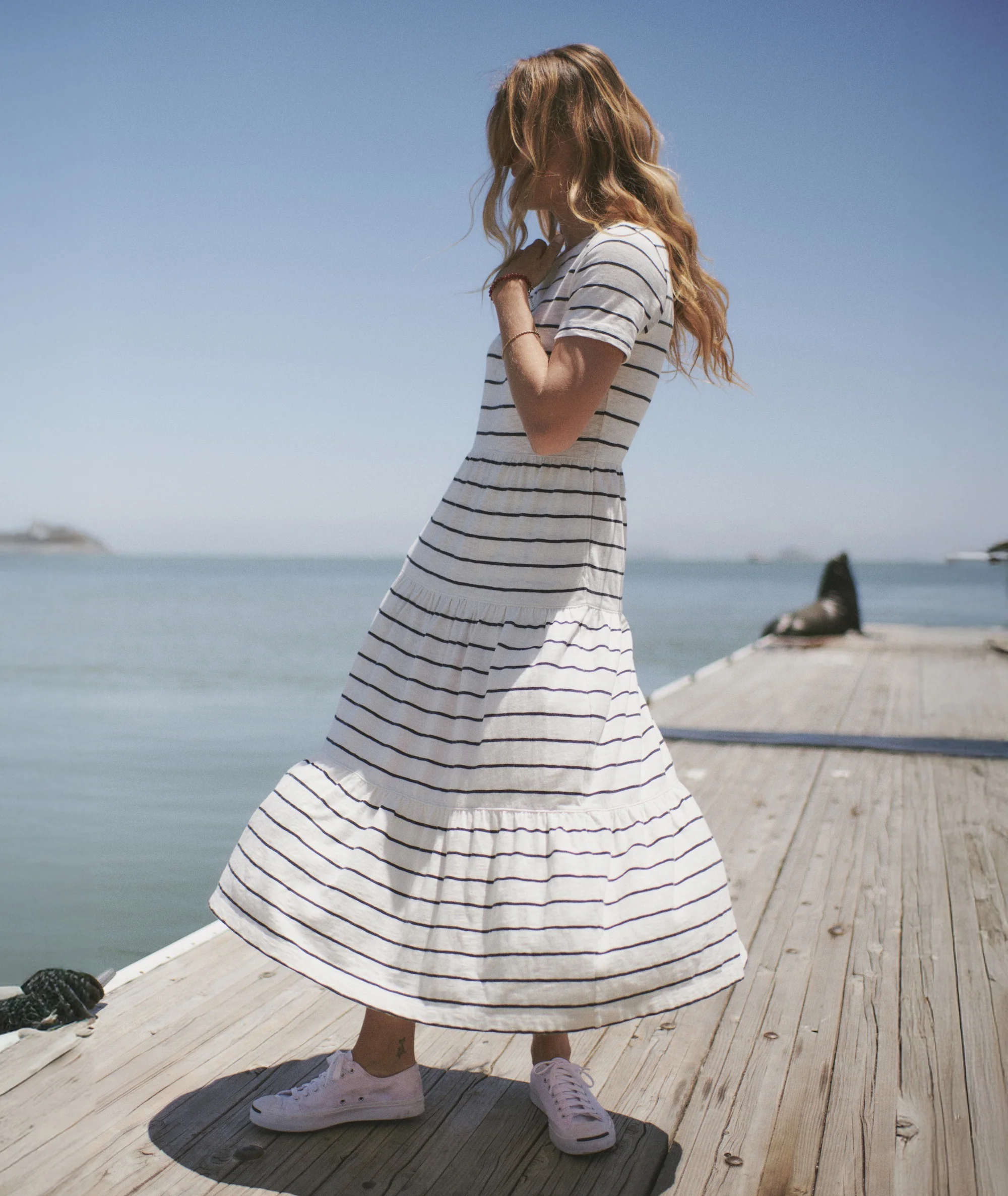 Sadie Vintage Slub Midi Dress - Image 3