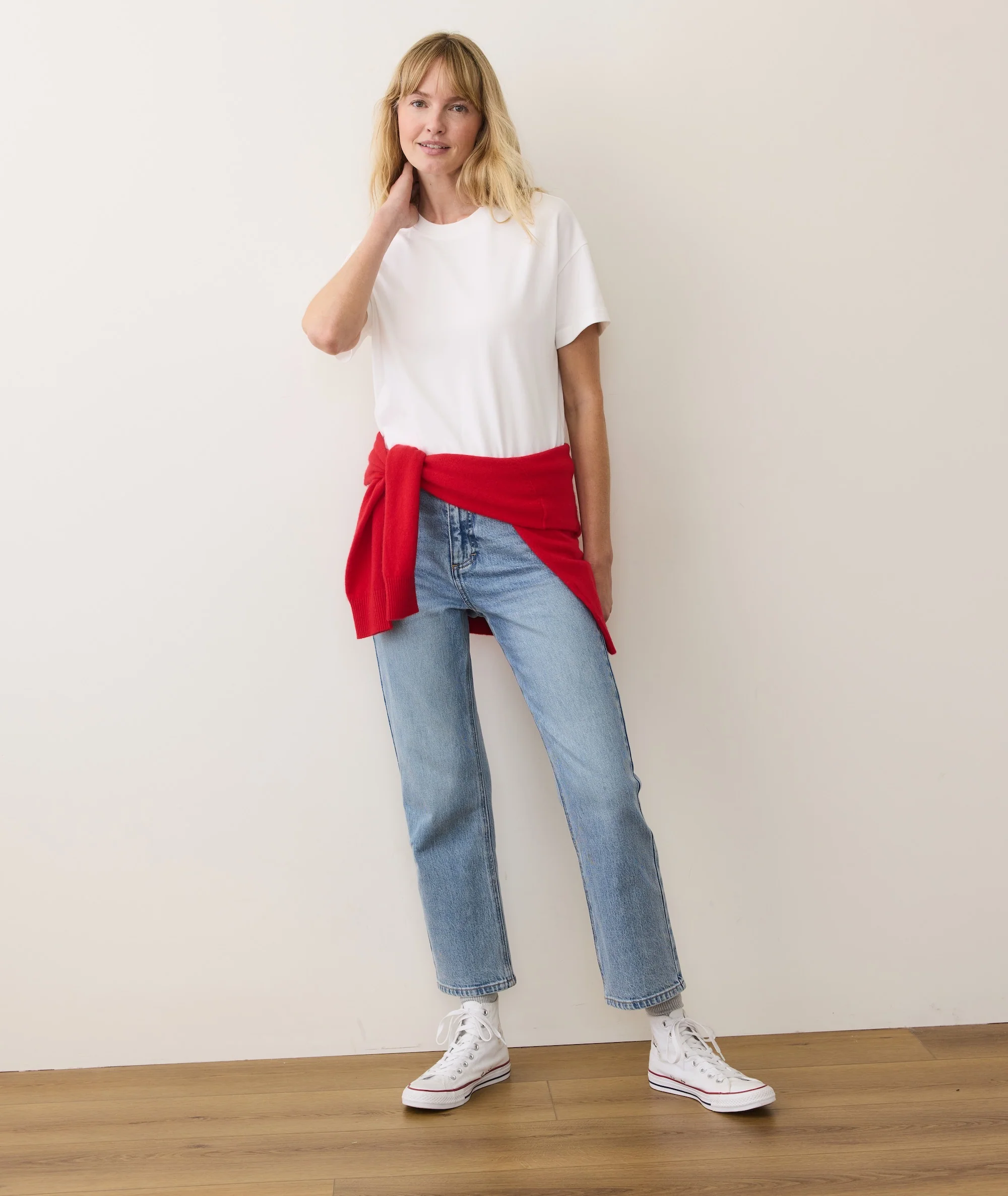Women's Luxe Sueded Tee in Bright White - Image 5