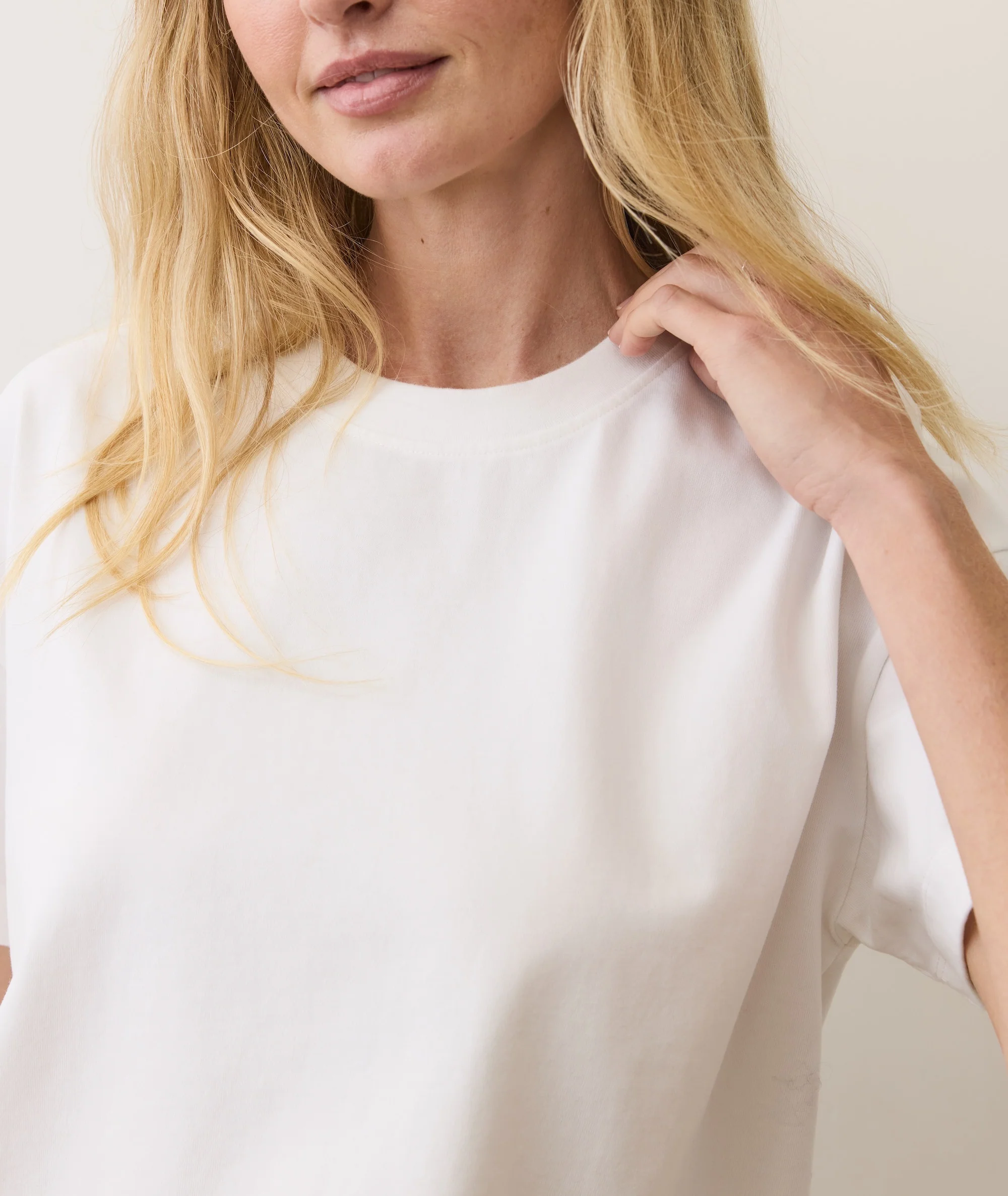 Women's Luxe Sueded Tee in Bright White - Image 6