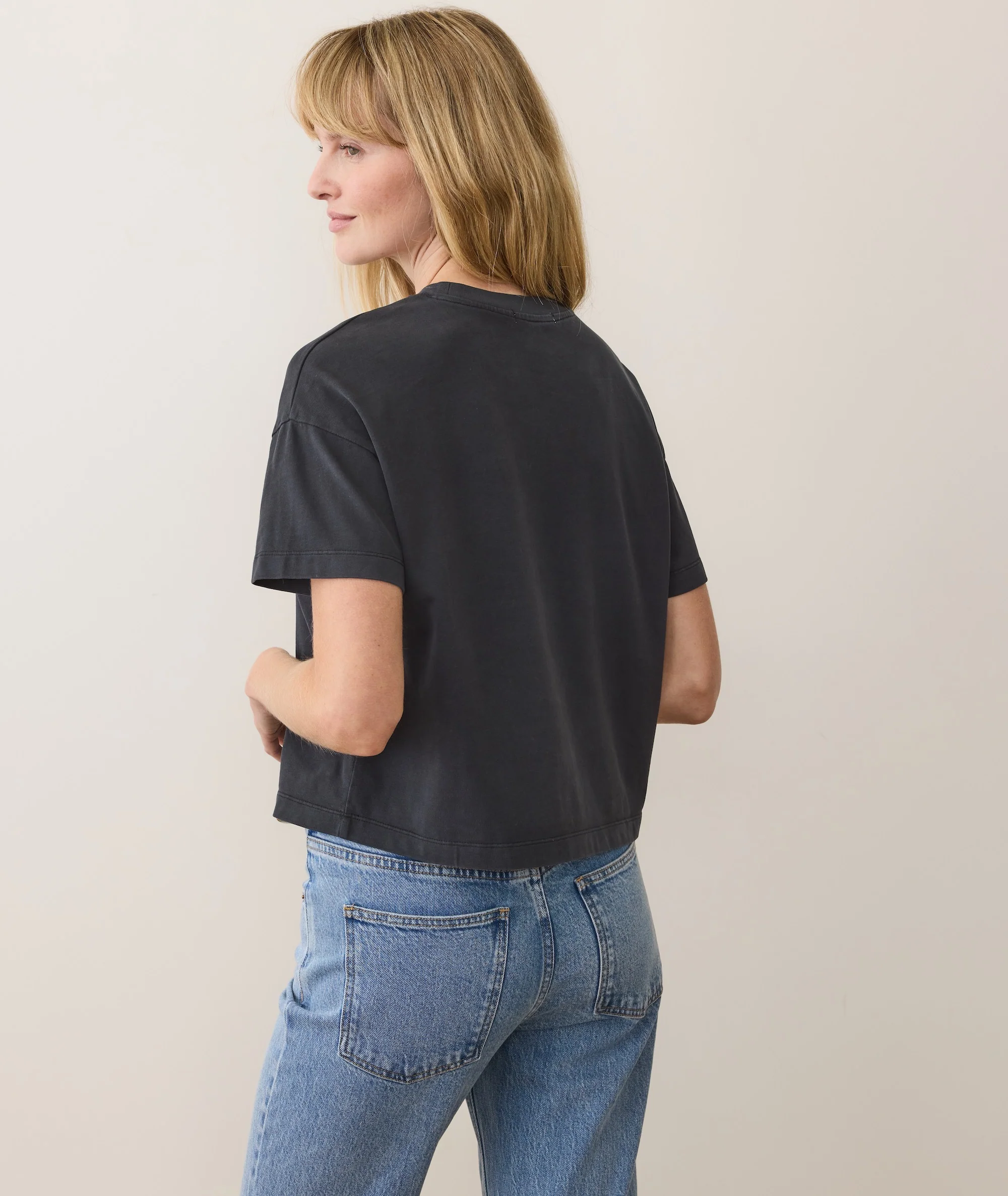Women's Luxe Sueded Tee in Black - Image 4