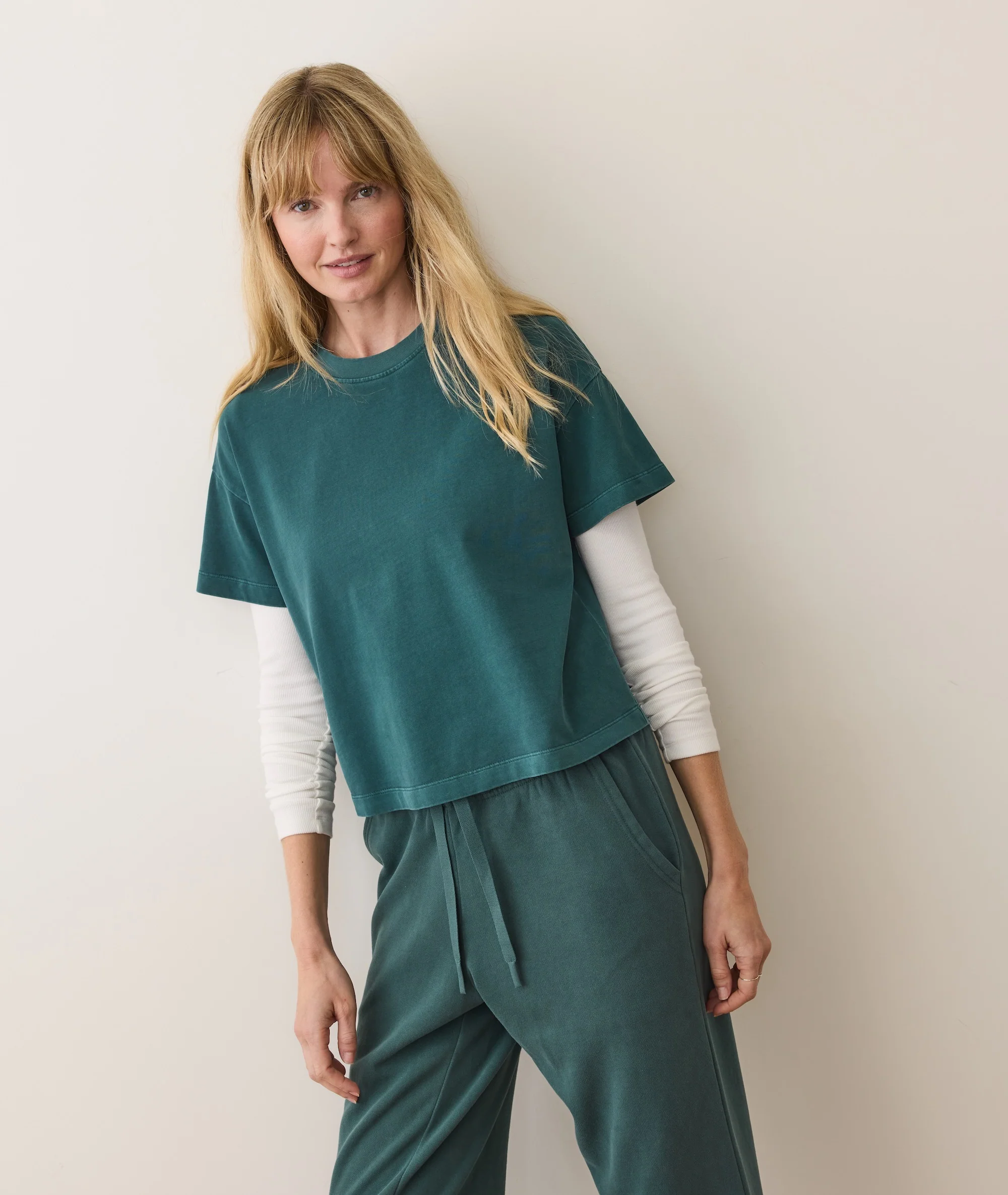 Women's Luxe Sueded Tee in Rainforest - Image 3