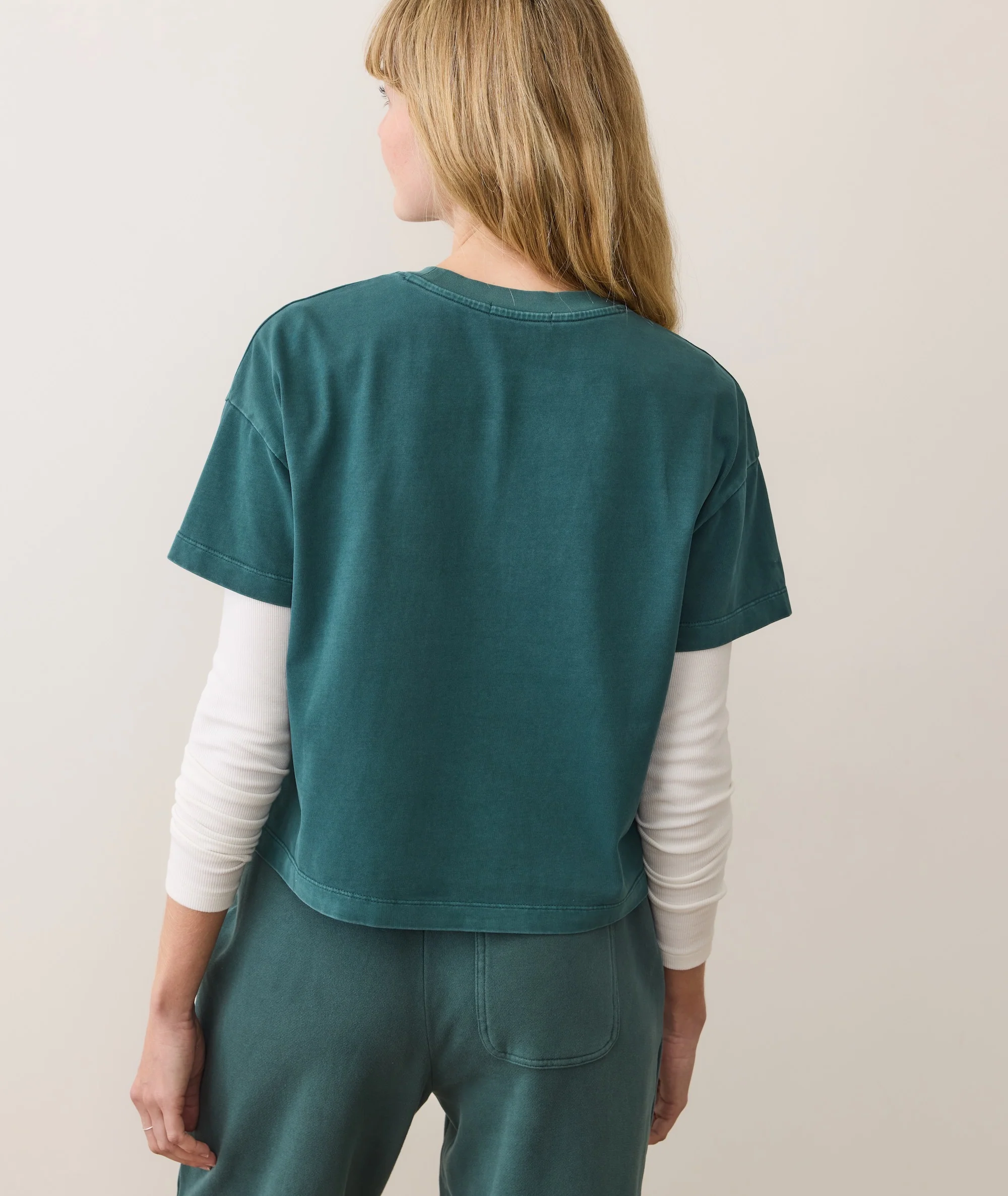 Women's Luxe Sueded Tee in Rainforest - Image 5