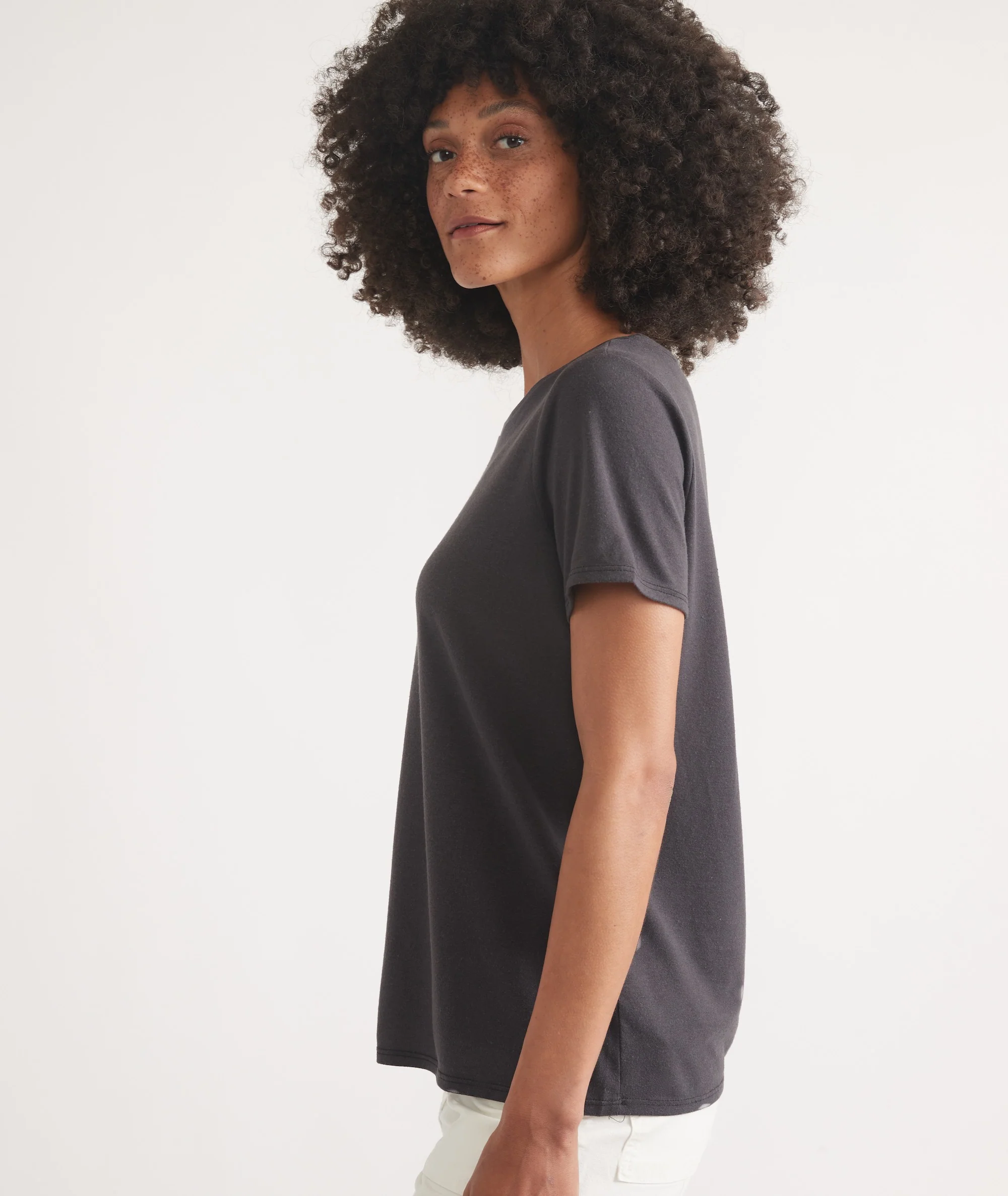 Women's Re-Spun Signature Crew in Faded Black - Image 3