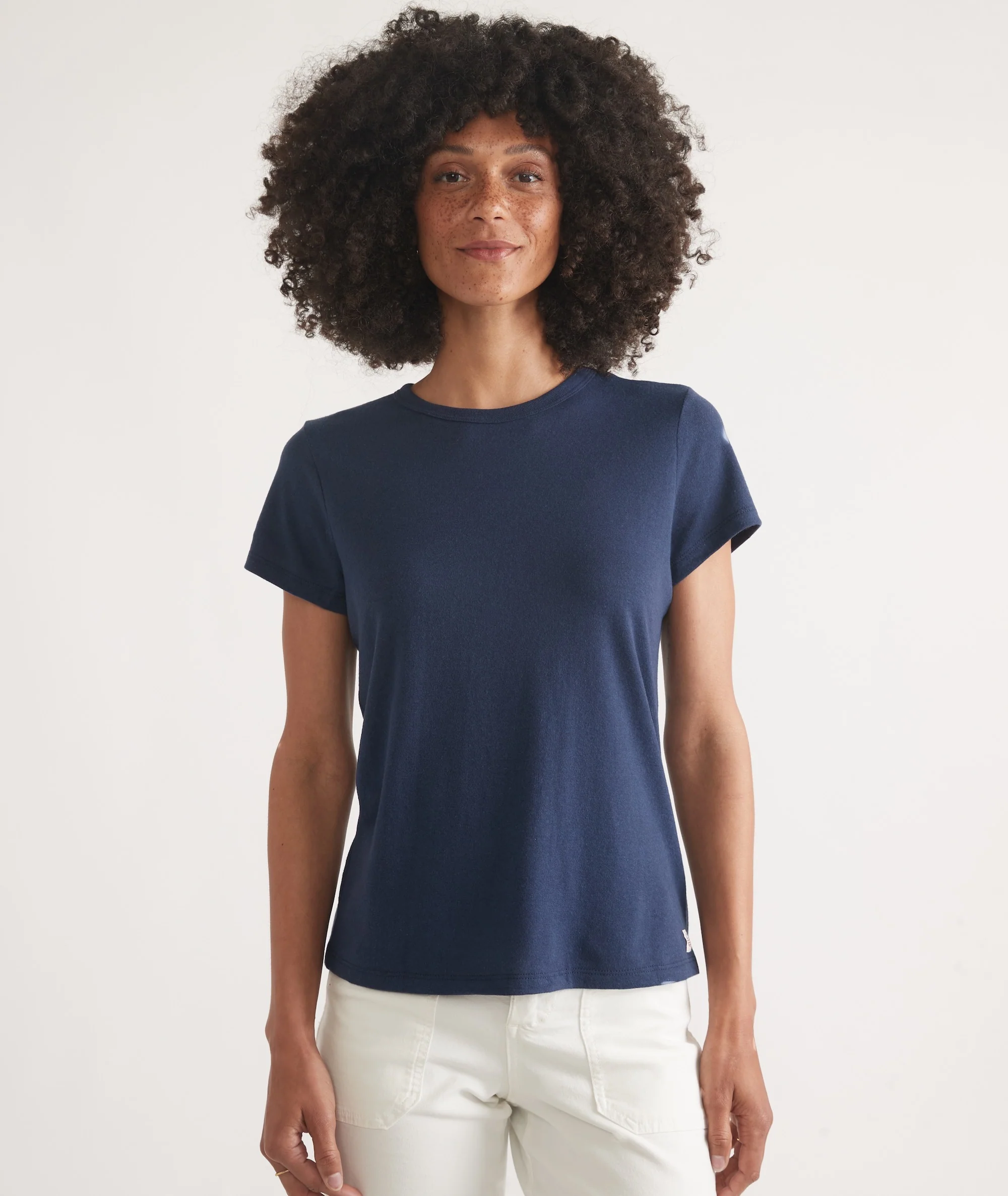 Women's Re-Spun Signature Crew in Navy - Image 5
