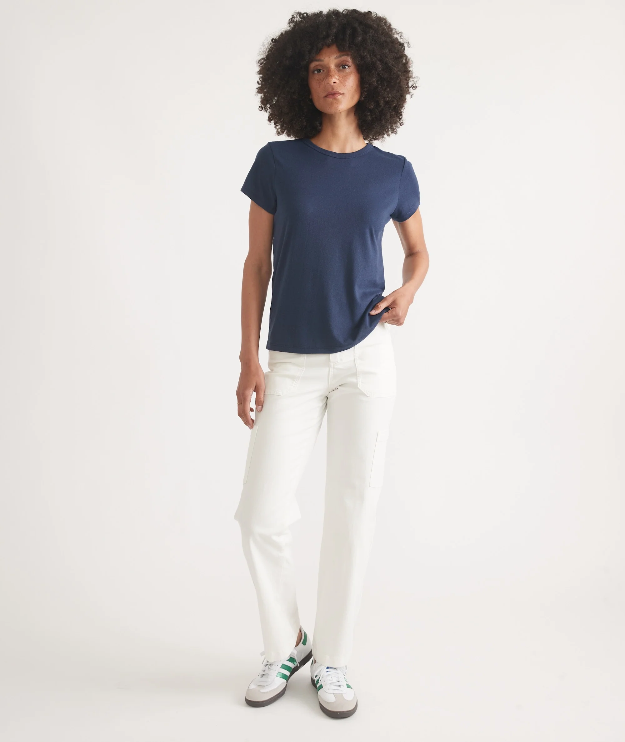Women's Re-Spun Signature Crew in Navy - Image 6