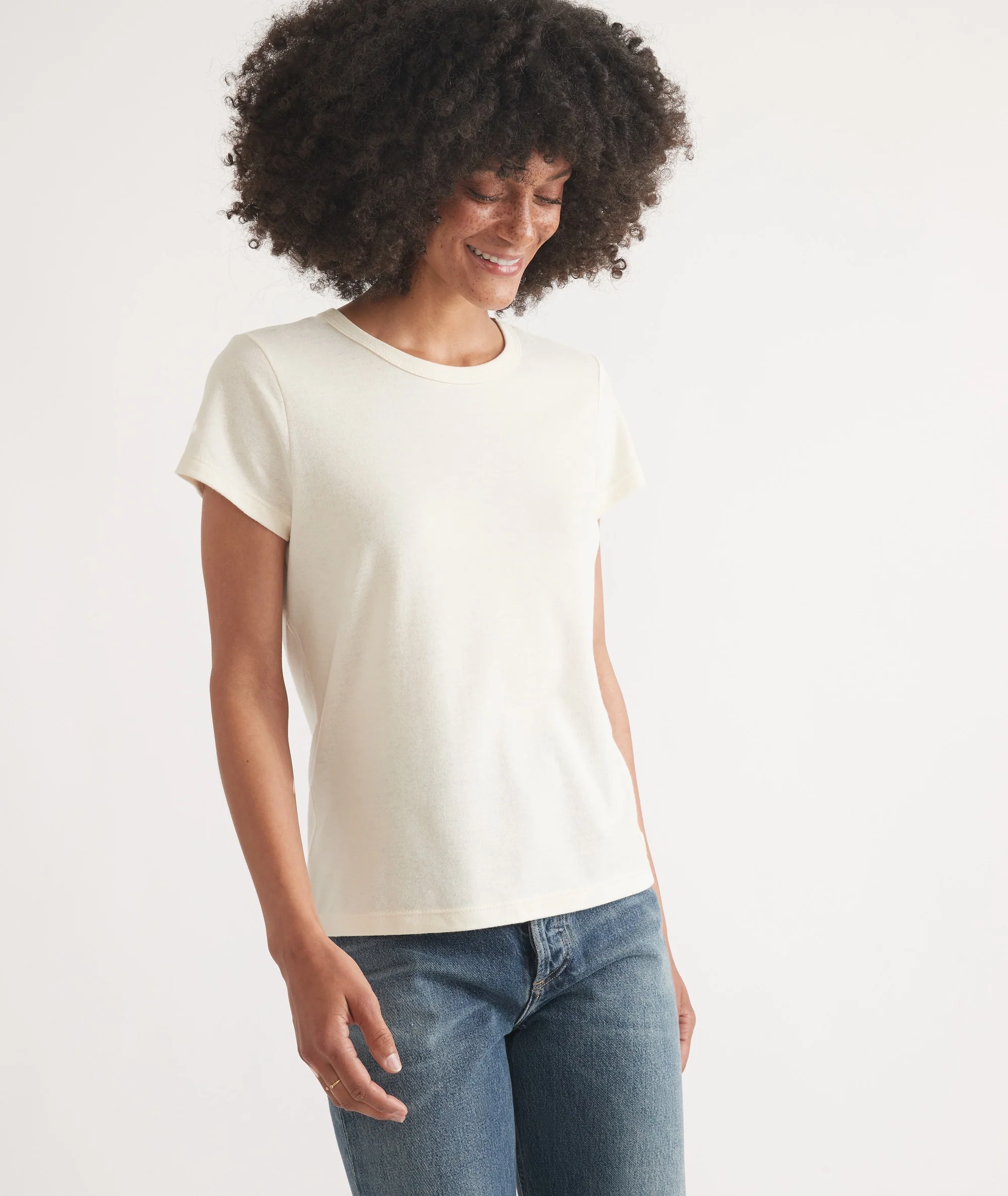 Women's Re-Spun Signature Crew in Natural - Image 6